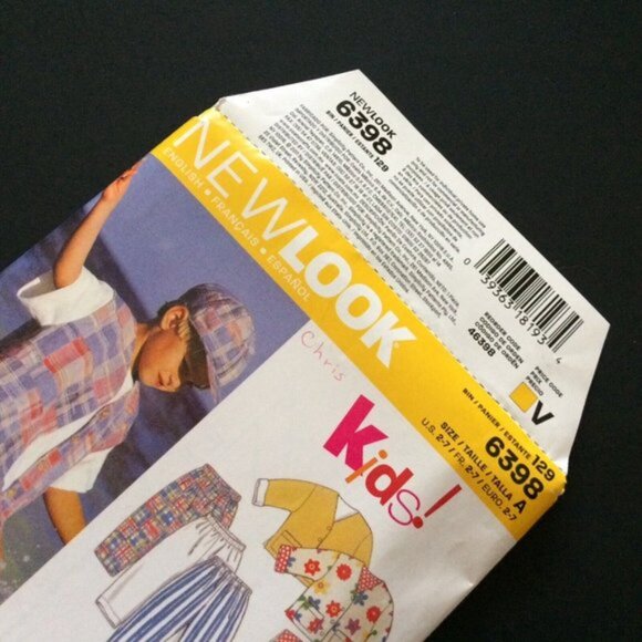 New Look Pattern 6398 Childs Kids Jacket Vest Top Skirt Pants Shorts 2-7 Uncut - Picture 3 of 10